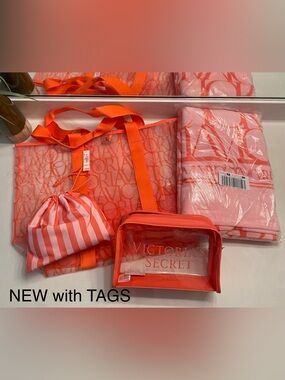 Victoria's Secret Mesh Beach Tote Bundle